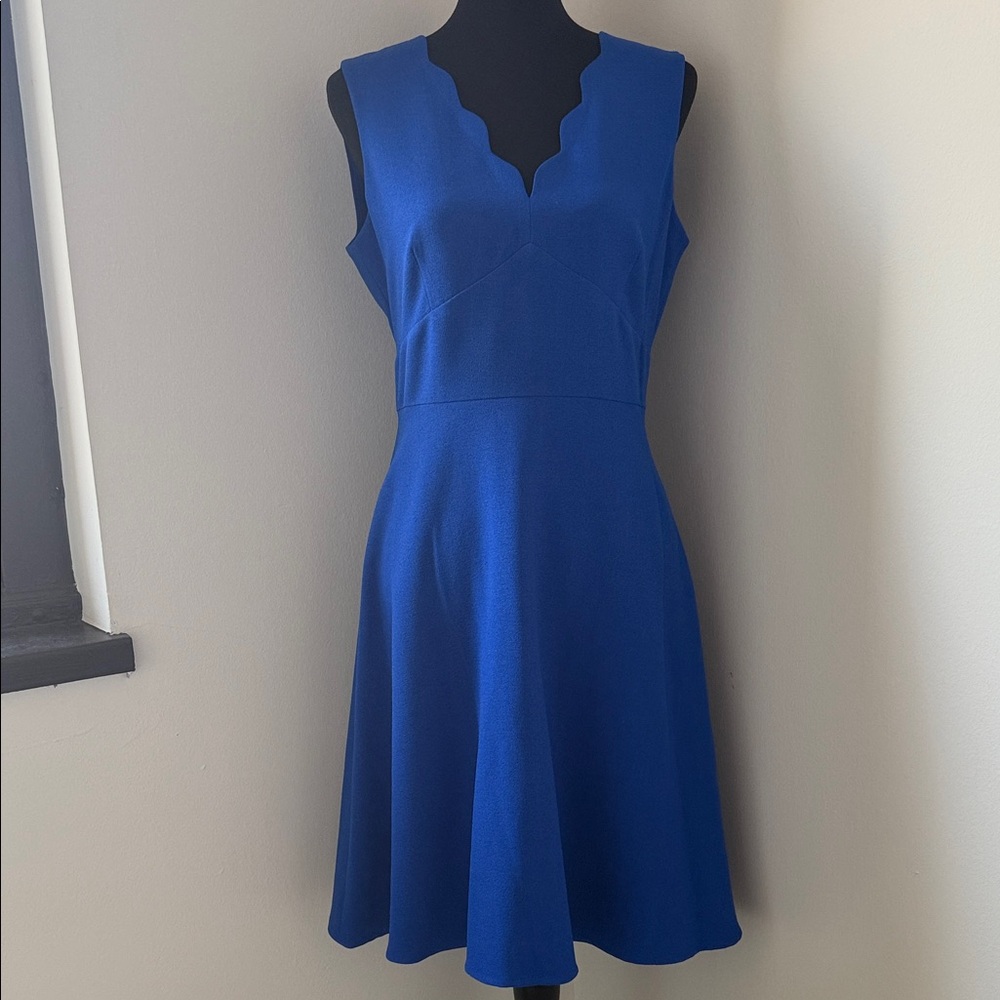 Karl Lagerfeld Royal Blue Scalloped Mini Dress